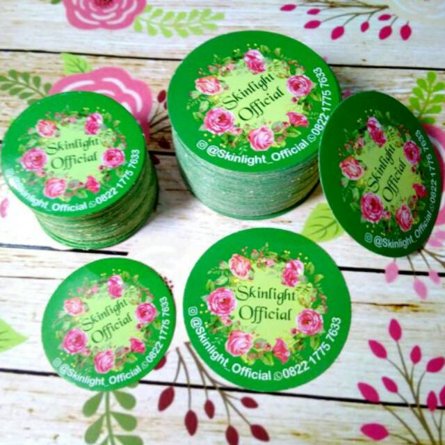 stiker label kemasan makanan / produk skincare murah bahan chromo