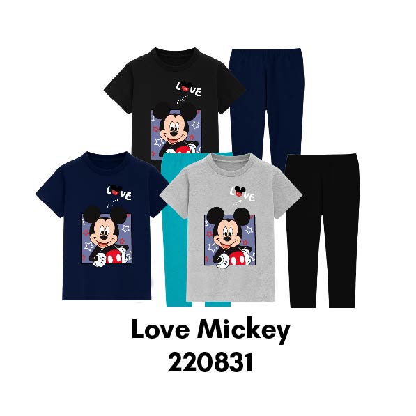 Baju Tidur Piyama Anak Spesial Mickey Mouse Usia 2-8 Tahun Bahan Katun Premium