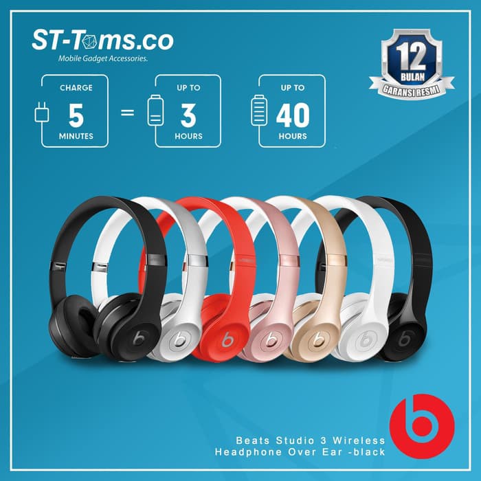 Beats Solo 3 Wireless Bluetooth Headphone - Black