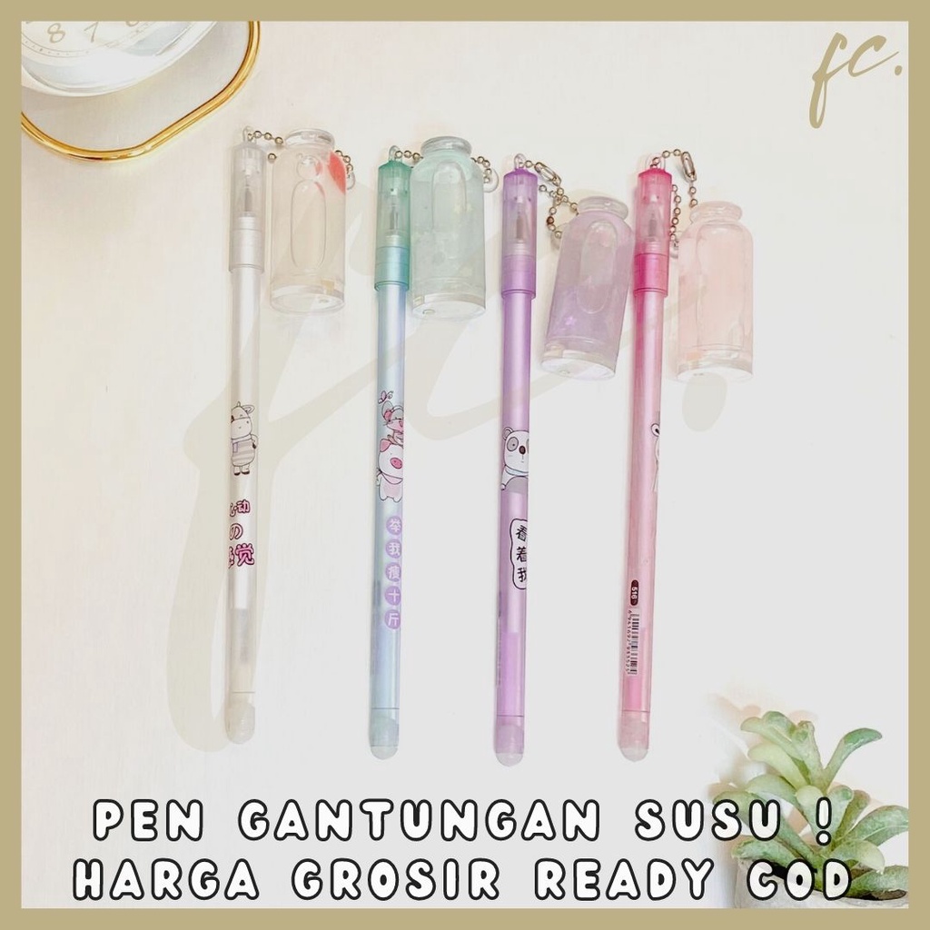 

Pen / Pulpen Gel Hitam Gantungan Botol Kaleng Susu Wallet 516 Cairan Pastel Glitter Boba Korea Grosir Ready COD