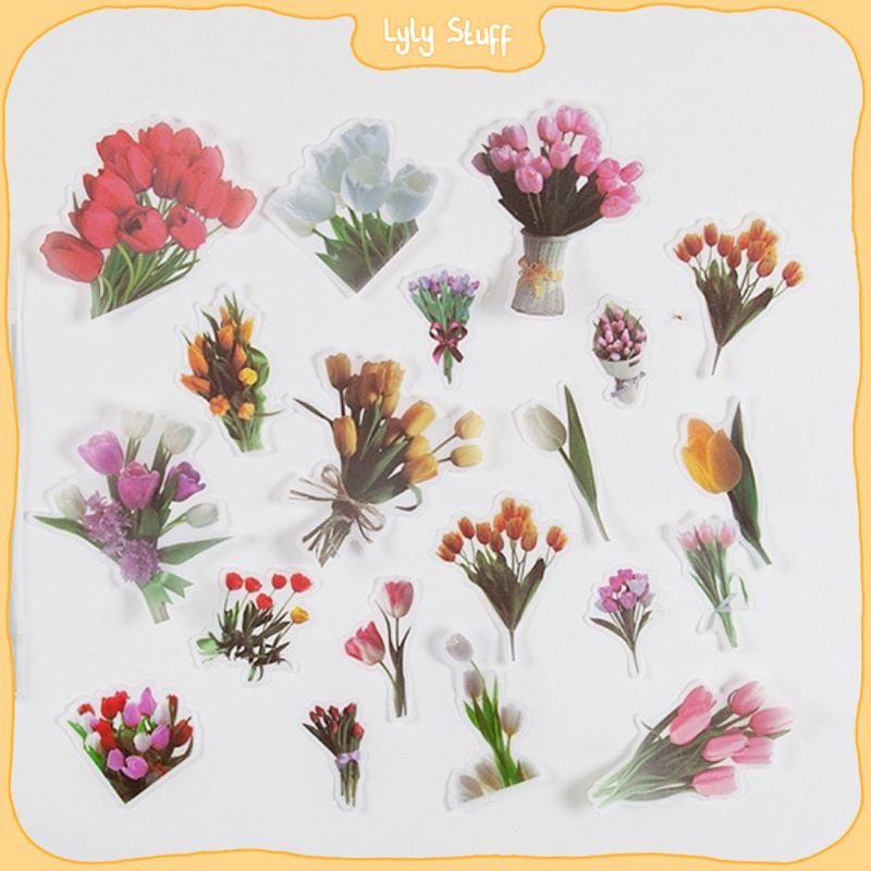 

10pcs Flower Stickers Paper Korean