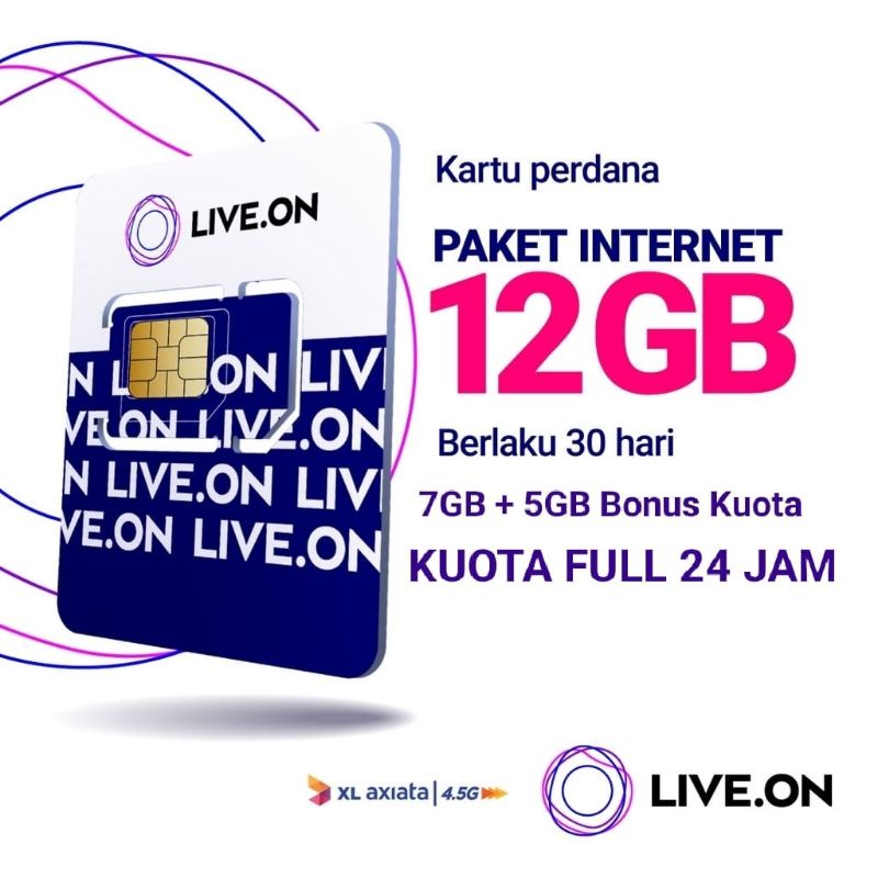 KARTU PERDANA XL LIVE ON 12GB