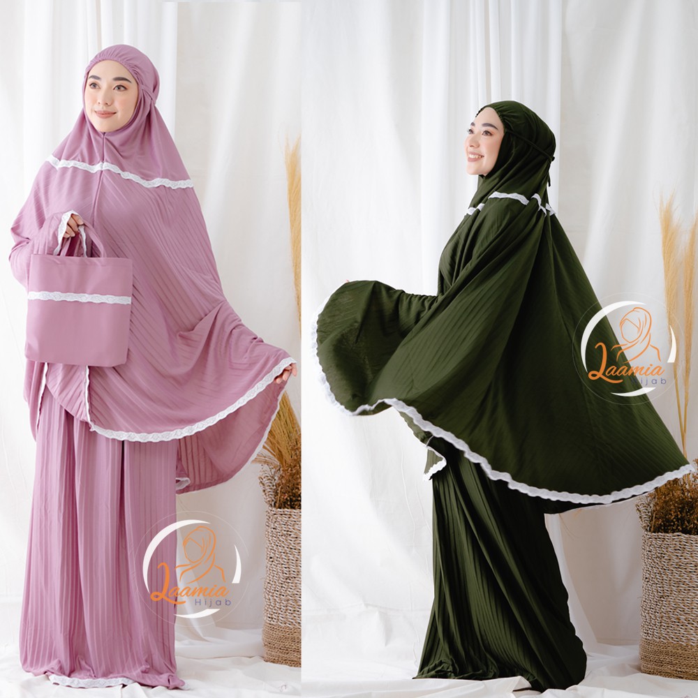 Real Pict MUKENA PLISKET POLOS by LAAMIA HIJAB Shopee 