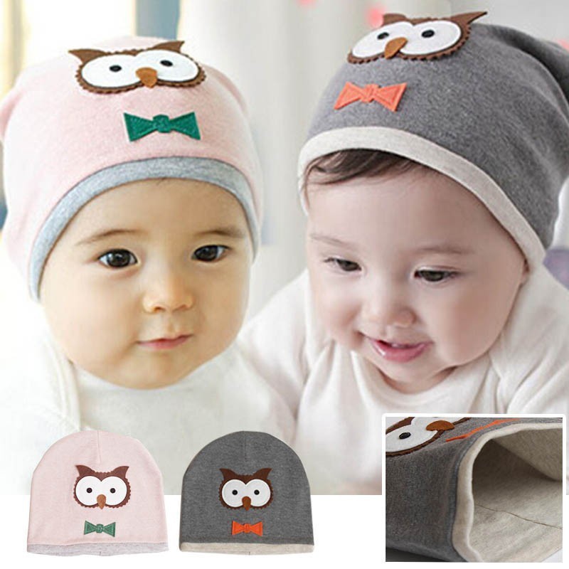 Topi Bayi Burung Hantu IMPORT Usia 6 Bulan 1 2 Tahun Elastis Topi Kupluk Burung Hantu OWL