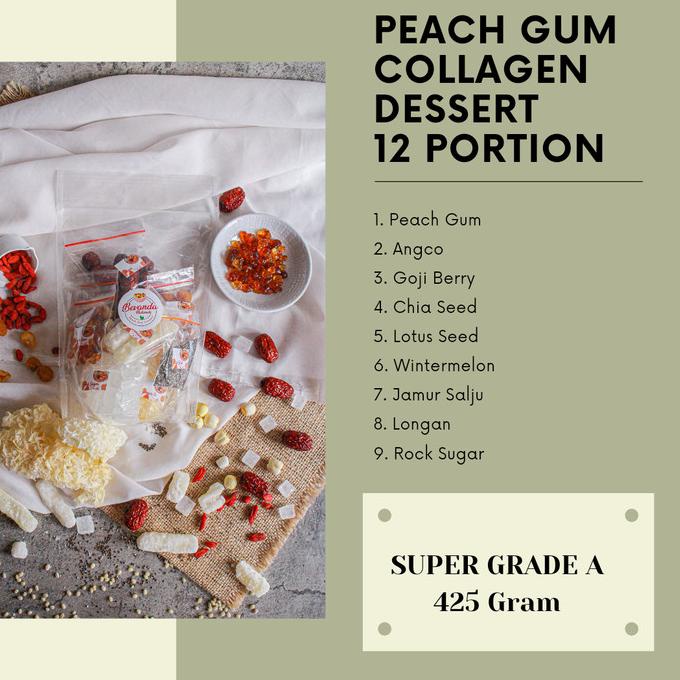 

PAKET 9 bahan peach gum dessert super grade A