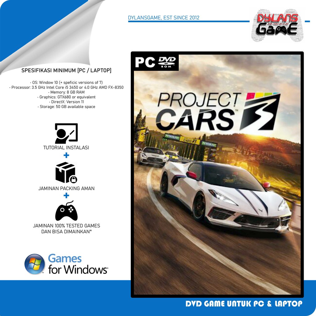 Project CARS 3 Kaset DVD Game PC