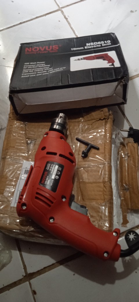 Novus Mesin Bor Tangan Variable Drill Listrik 10mm Nsd6510 Merah