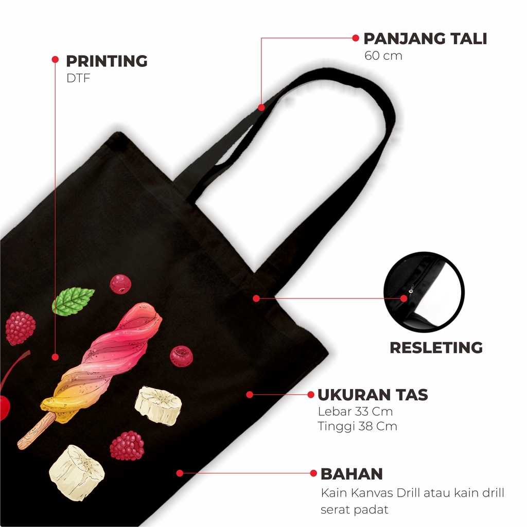 Sevine Totebag Tas Wanita Tote bag Resleting Girl Vintage Retro Colorful Black Series  - VTC6