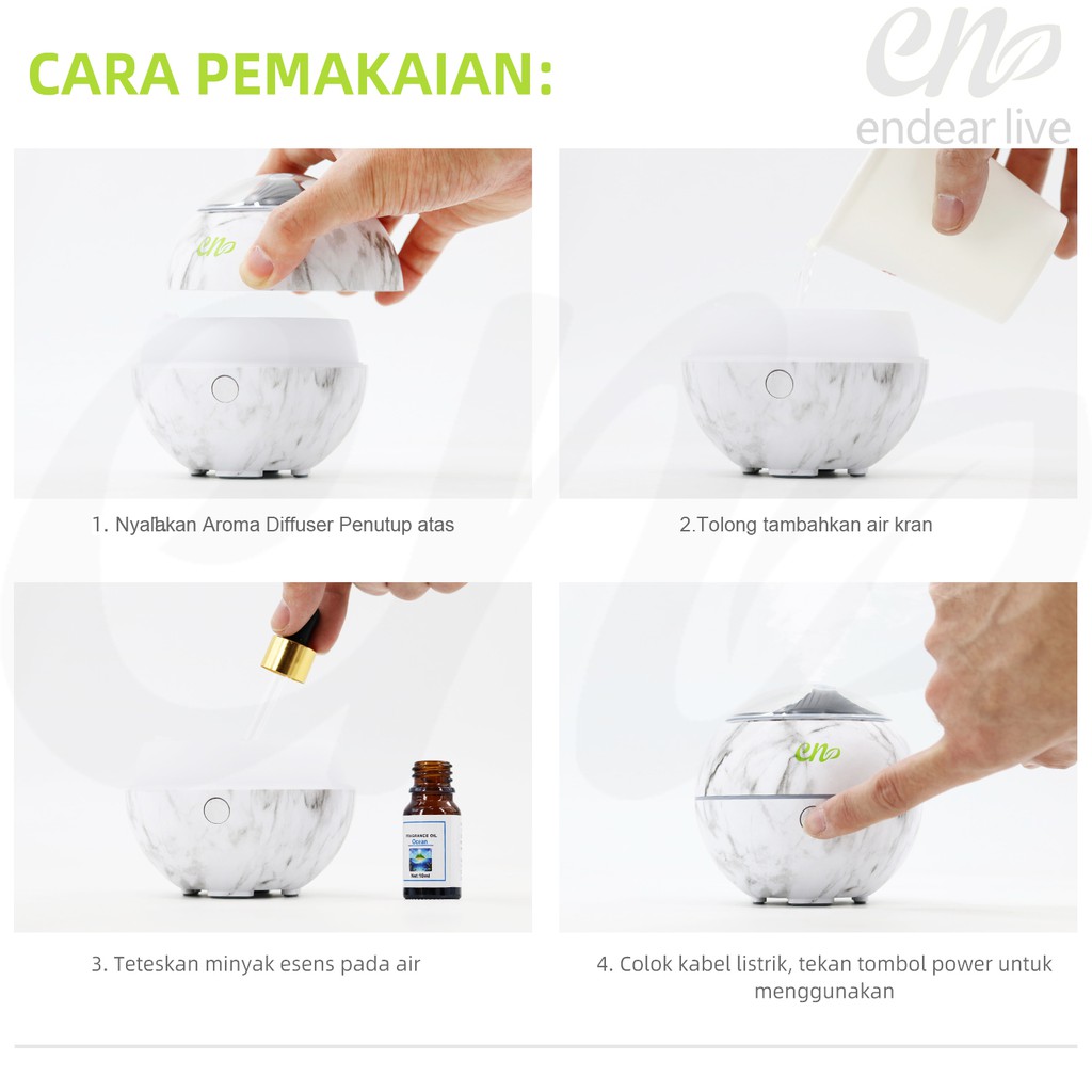 [endear]100% ORI Aroma Diffuser 150ML Aromaterapi Difuser Dengan-5