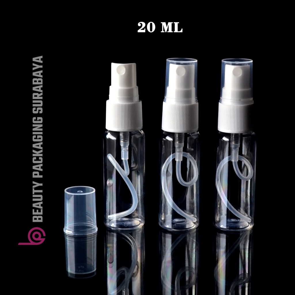 Botol Plastik PET 20ml BR Bening Tutup Spray