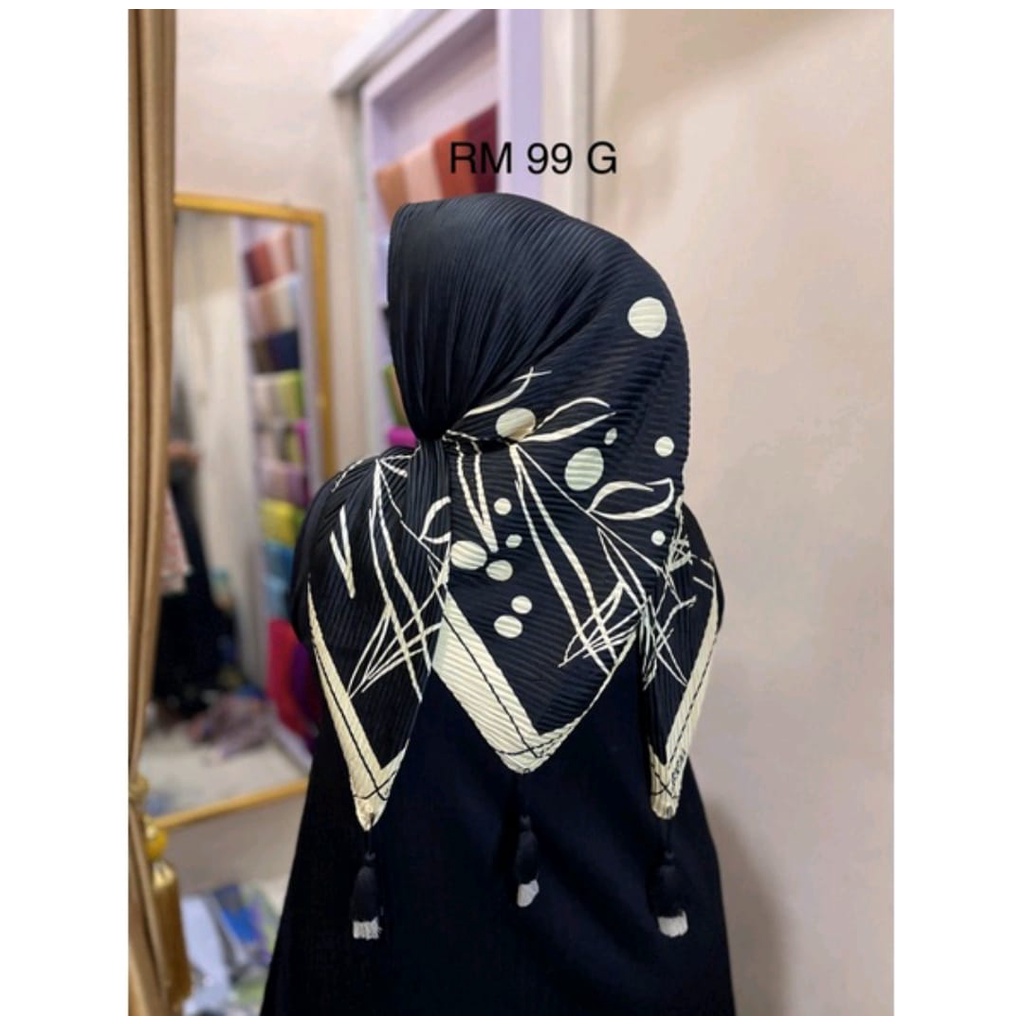 JILBAB SEGI 4 PLISKET MOTIF TASEL JAMBUL POM POM / SEGI EMPAT PLISKET MOTIF TAPSEL MOTIF TENGAH POLO