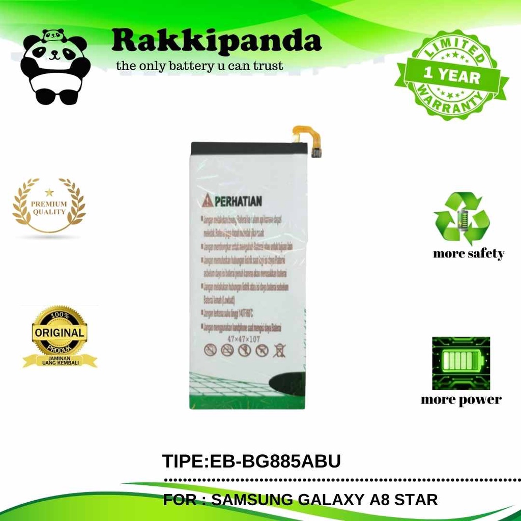 R/K- RakkiPanda - EB-BG885ABU Samsung A8 Star G885 Batre Batrai Baterai