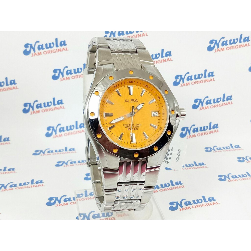 Alba AXHD39X1 Quartz Orange Dial Lumibrite - Jam Tangan Pria AXHD39