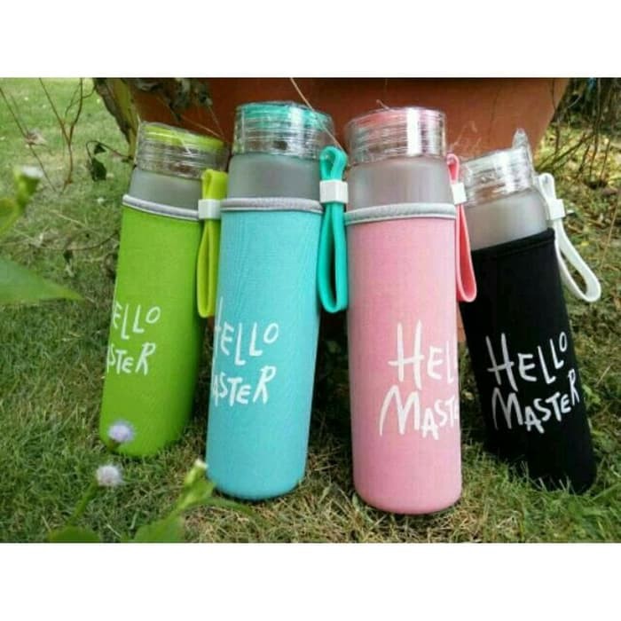 B3C195 B72 Hello Master Bottle 480ml/Botol Minum Kaca Berkualitas