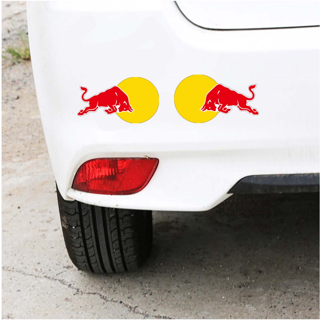 Stiker Reflektif Motif Banteng Merah Bahan Vinyl Untuk Motor / Mobil