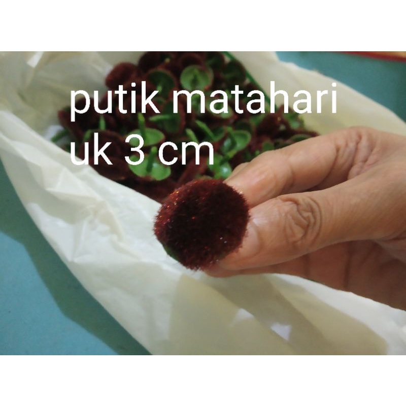 Putik Matahari uk 3 cm putik bahan bunga kain stoking putik matahari uk 3 cm.