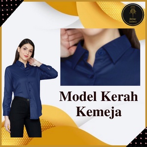 kemeja wanita casual blouse wanita korean style oversize polos lengan panjang terbaru kekinian SS04-6