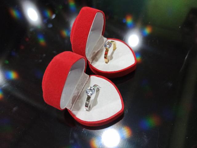 Cincin Titanium Mata Diamond model Korea solitare Stainless steel anti karat selamanya Fashion Ring
