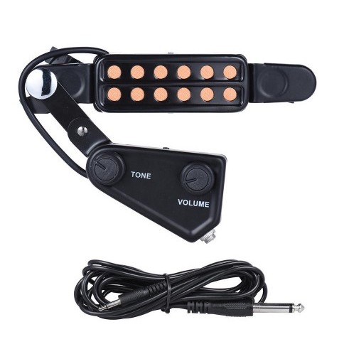 [GITAR] - taffSTUDIO Pickup Gitar Akustik 12 Hole dengan Tone Volume Control - P-011 - Black