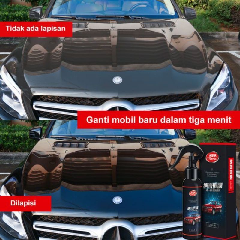 NANO COATING PELINDUNG ANTI AIR HUJAN EMBUN KACA MOBIL TRUEFUL 120ML/CAIRAN POLES MOBIL NANO CERAMIC COATINH TRUEFUL CAR WINDSHIELD SERBAGUNA