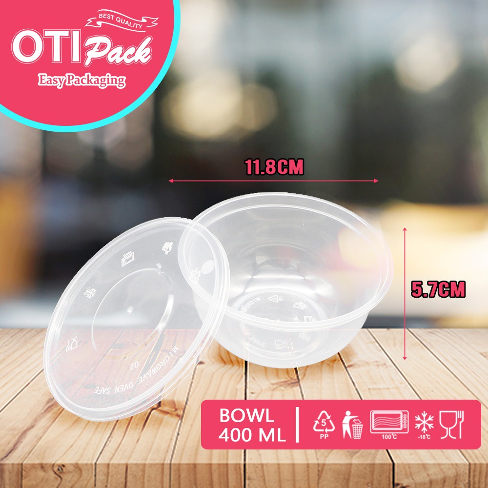 Thinwall Mangkuk 400ml / Tempat Penyimpanan Anti Tumpah /  Food Container Bowl OTB400