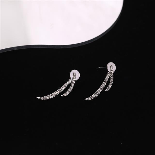 925 jarum perak Korea desain mengkilap bertatahkan berlian anting-anting temperamen dan sepenuhnya p