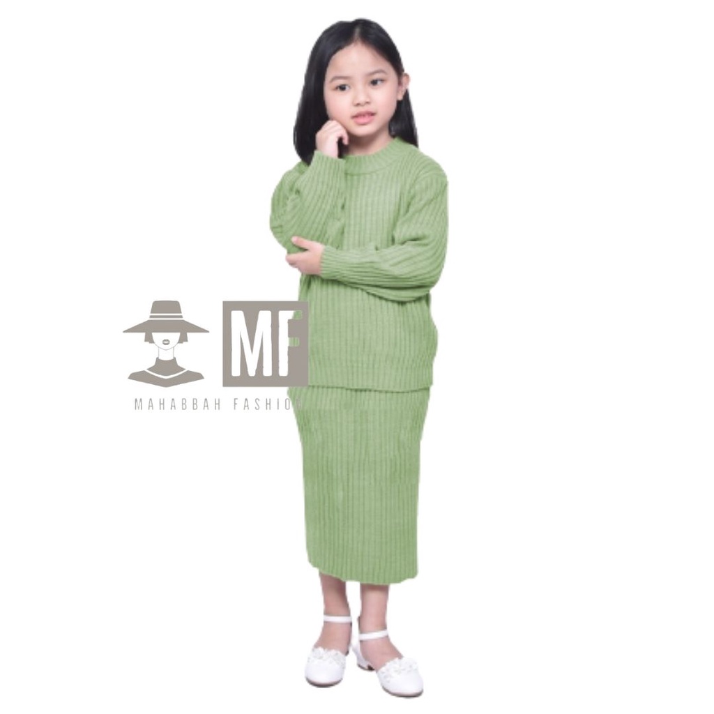 [STELAN] SATU SET SWEATER+ROK  RAJUT ANAK PEREMPUAN/FASHION ANAK TERBARU USIA 3-7THN