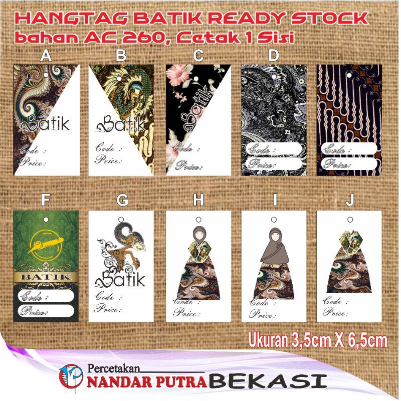 

(56pcs) HangtagLabel Batik Ready Stock