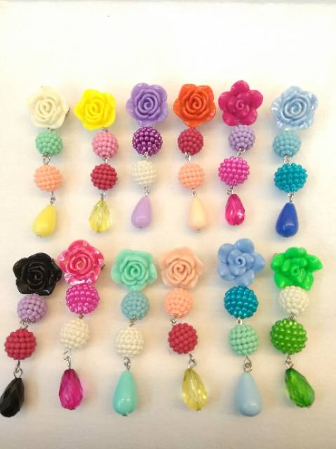 Bros Dagu Juntai Hijab Mawar Tetes by TokoPelangiNicer Souvenir Aksesoris Bross Handmade