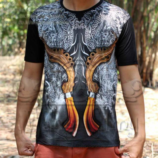 Kaos 3D Macan Putih, Maung Bodas, Kujang, Siliwangi, Padjajaran