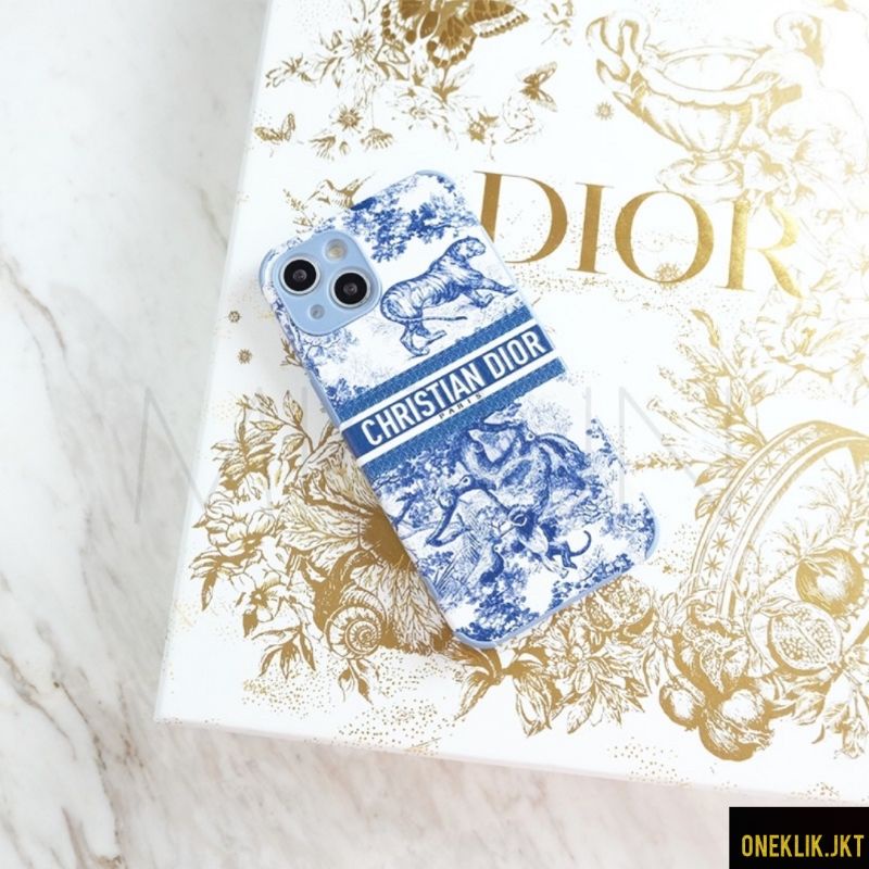 BLUE DIOR LEATHER SOFTCASE FOR iPHONE 7 8 7+ 8+ X XS XR XSMAX 11 12 13 PRO MINI PROMAX