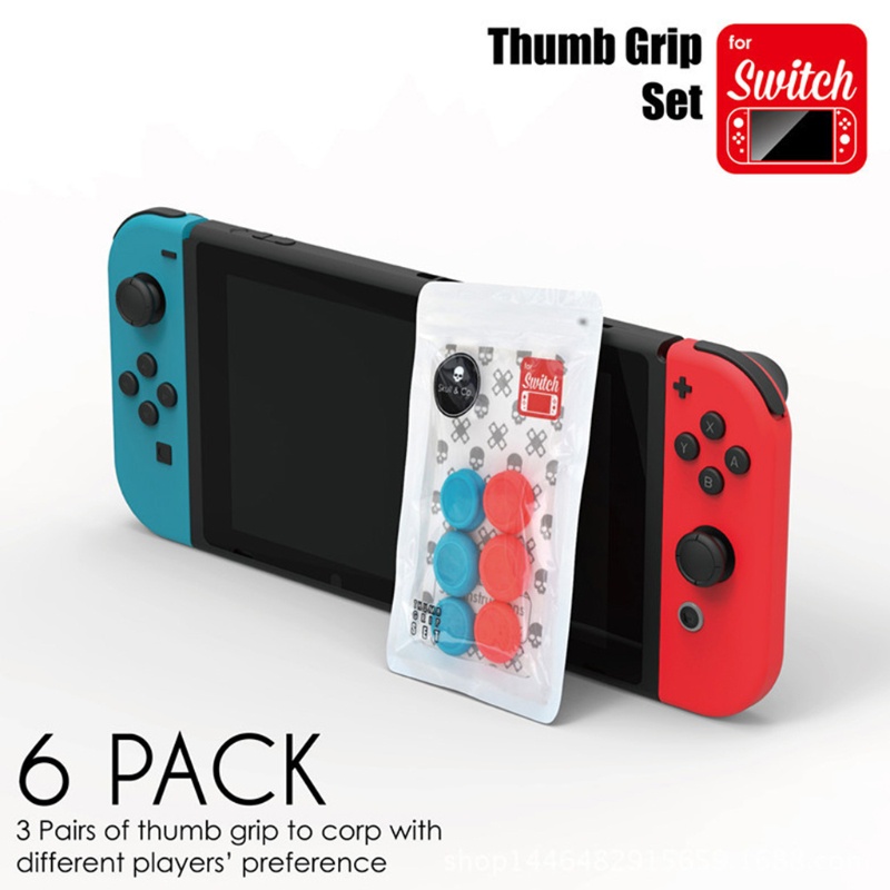 Btsg 6buah Thumb Grip Caps Untuk Switch Lite Controller Joystick Cover Thumbstick