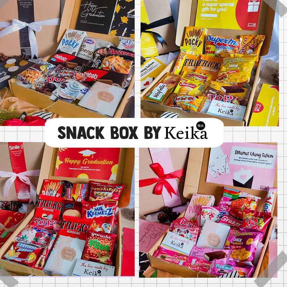 

<S-OJO <✓ // Snack Box 2 | Hampers Gift Ultah Kado Cewek Cowok Warna Hitam Pink Merah Snackbox Parcel Ulang Tahun <top produk