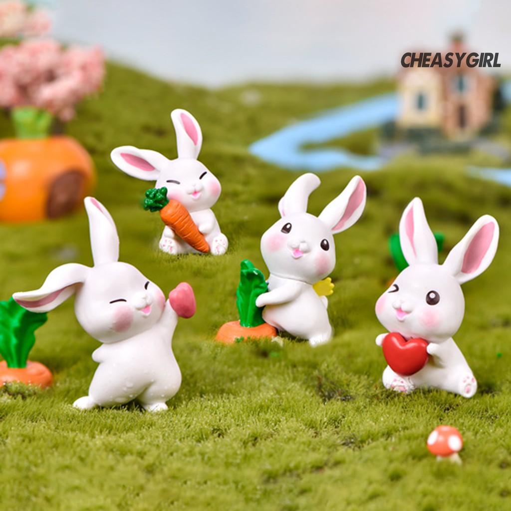 Cde 6pcs Set Miniatur Kartun Kelinci Lucu Untuk Dekorasi Taman Rumah Shopee Indonesia