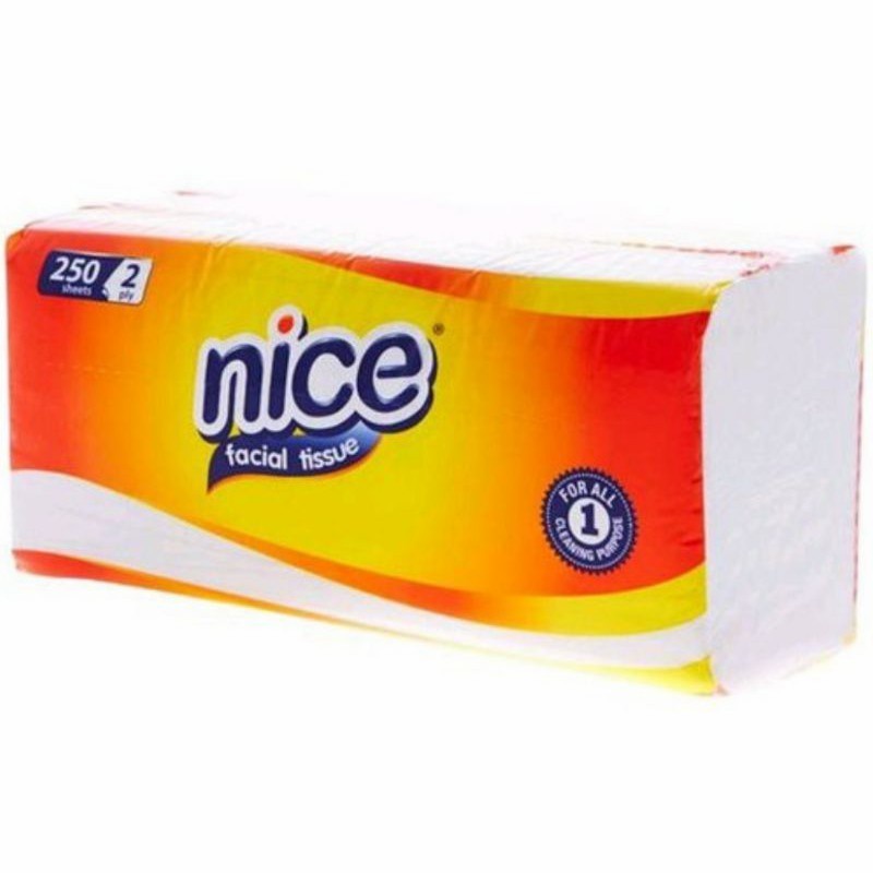 nice facial tissue 250s 2ply   tisu wajah nice 250 sheets 2ply