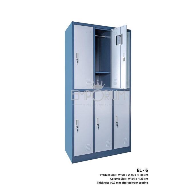 

Monggo] Republic Furniture Lemari Loker Besi 6 Pintu El 6 - Grey Blue