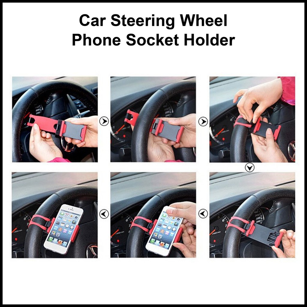 Car Steering Wheel Phone Socket Holder