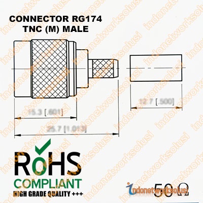 KONEKTOR CONNECTOR RG174 TNC M (MALE)