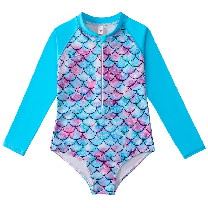2022 New Mermaid Baju Renang Anak Lengan Panjang Baju Renang Kecil Anak Perempuan  Remaja Gas Satu P