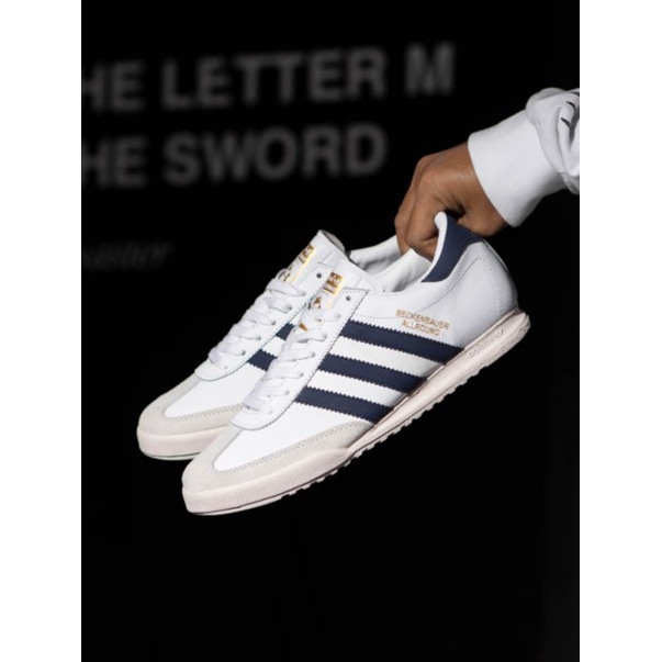 Adidas Beckenbauer White Navy Original Indonesia 100% Bnwb, Sepatu Running Pria / Sepatu Olah raga Pria