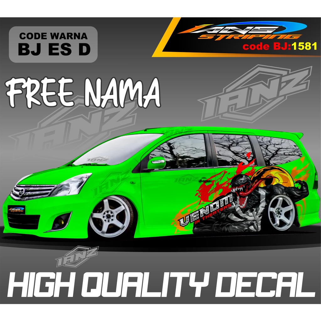 STICKER MOBIL GRAND LIVINA MOTIF VENOM TERBARU  / STIKER MOBIL TERIOS XPANDER NEW DESAIN / VARIASI STIKER MOBIL AVANZA XENIA