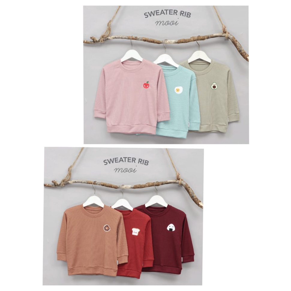 PROMO 7.7 PROMO BAJU LEBARAN MURAH Mooi Sweater Rib Anak Unisex Rib Knit 1-5 Tahun