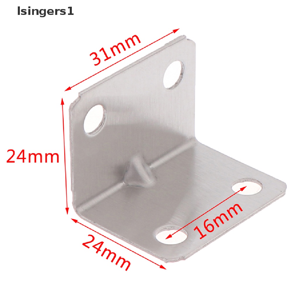 (lsingers1) 5pcs Bracket Konektor Sudut Kanan Bentuk L Bahan Stainless Steel