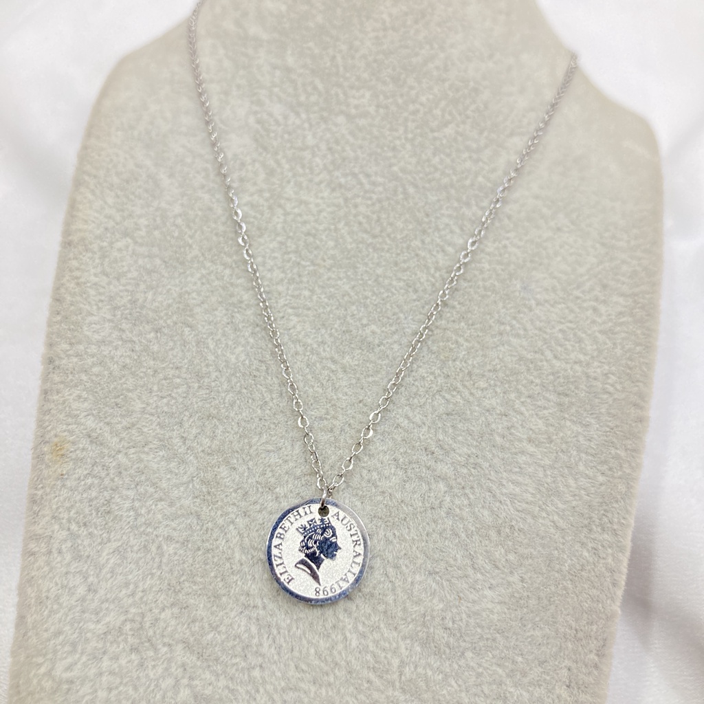 Kalung Anak Titanium Simple Rantai Nori Koin Fashion Korean Style Aksesoris Perhiasan Anak Perempuan