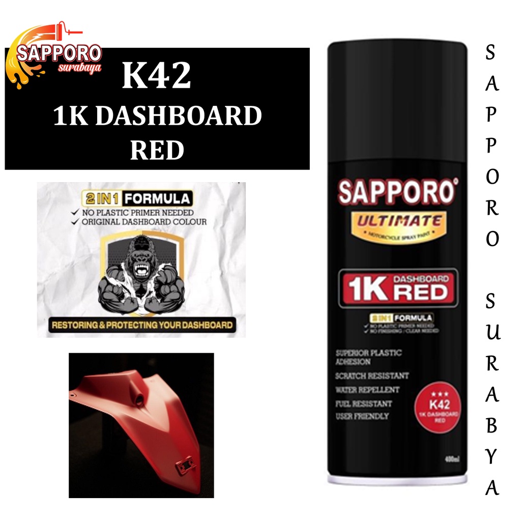 Cat Semprot Sapporo Ultimate K42 1K Dashboard Red 400ml