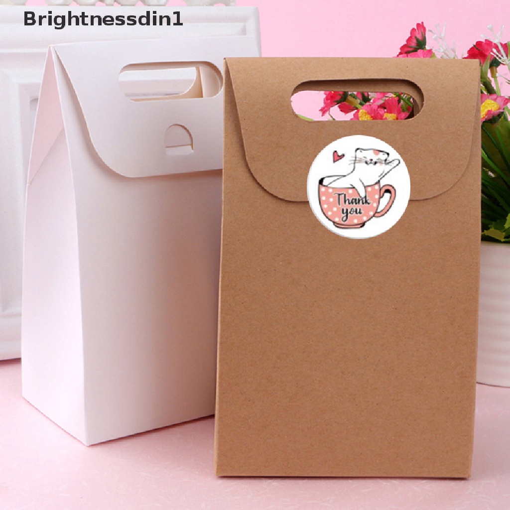 500 Pcs Stiker Label Segel Bentuk Bulat Desain Kucing Thank You 1 Untuk Dekorasi Butik