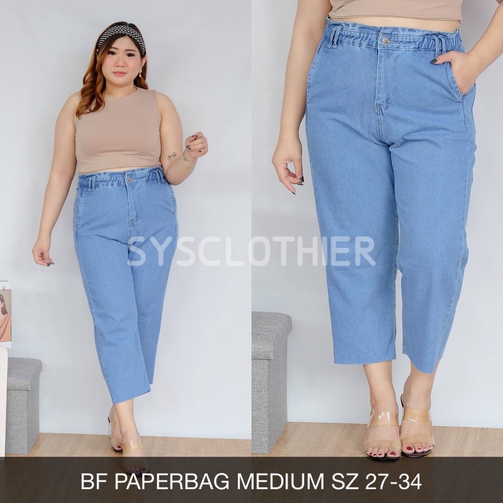 CELANA JEANS WANITA BF PAPERBAG -SYS CLOTHIER