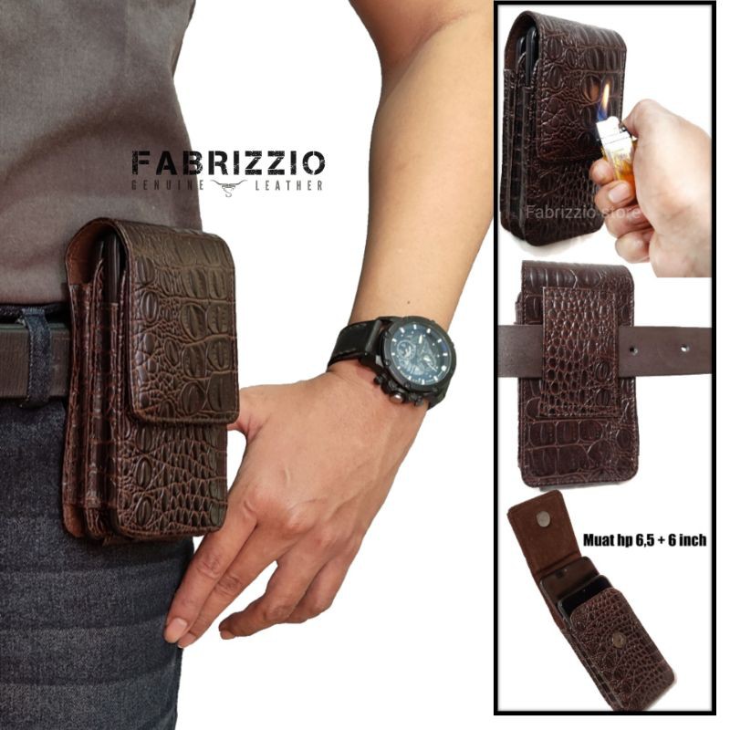 sarung hp motif buaya kulit asli