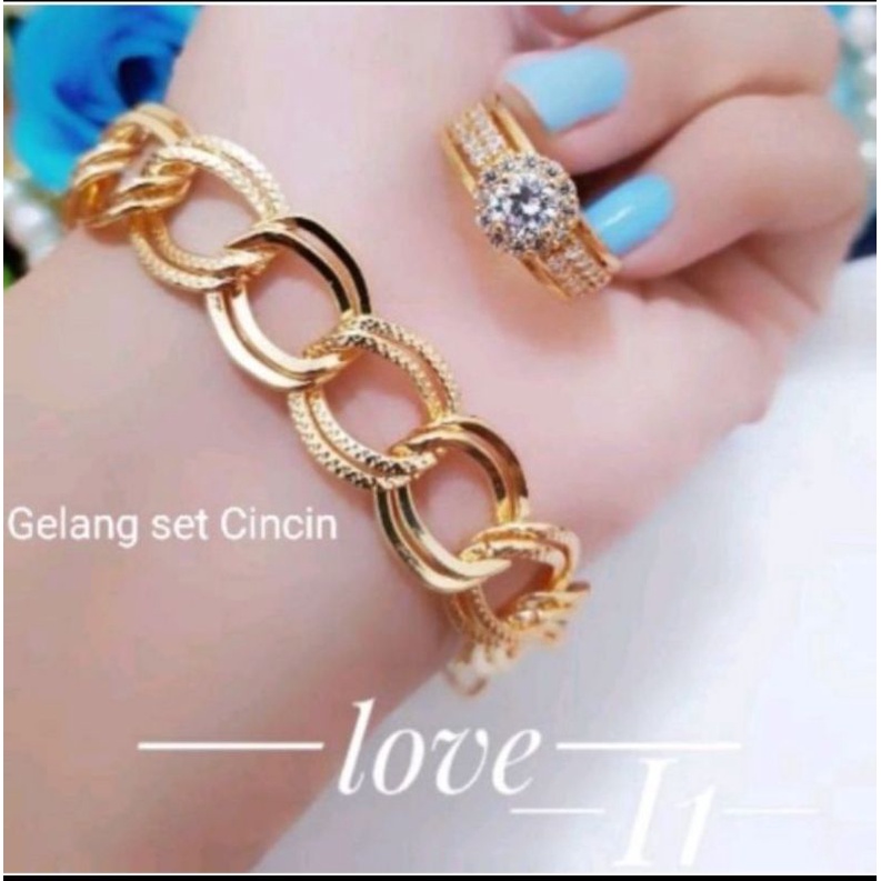 Gelang rantai fre cincin full baris permata termurah anti karat anti luntur xuping TERLARIS