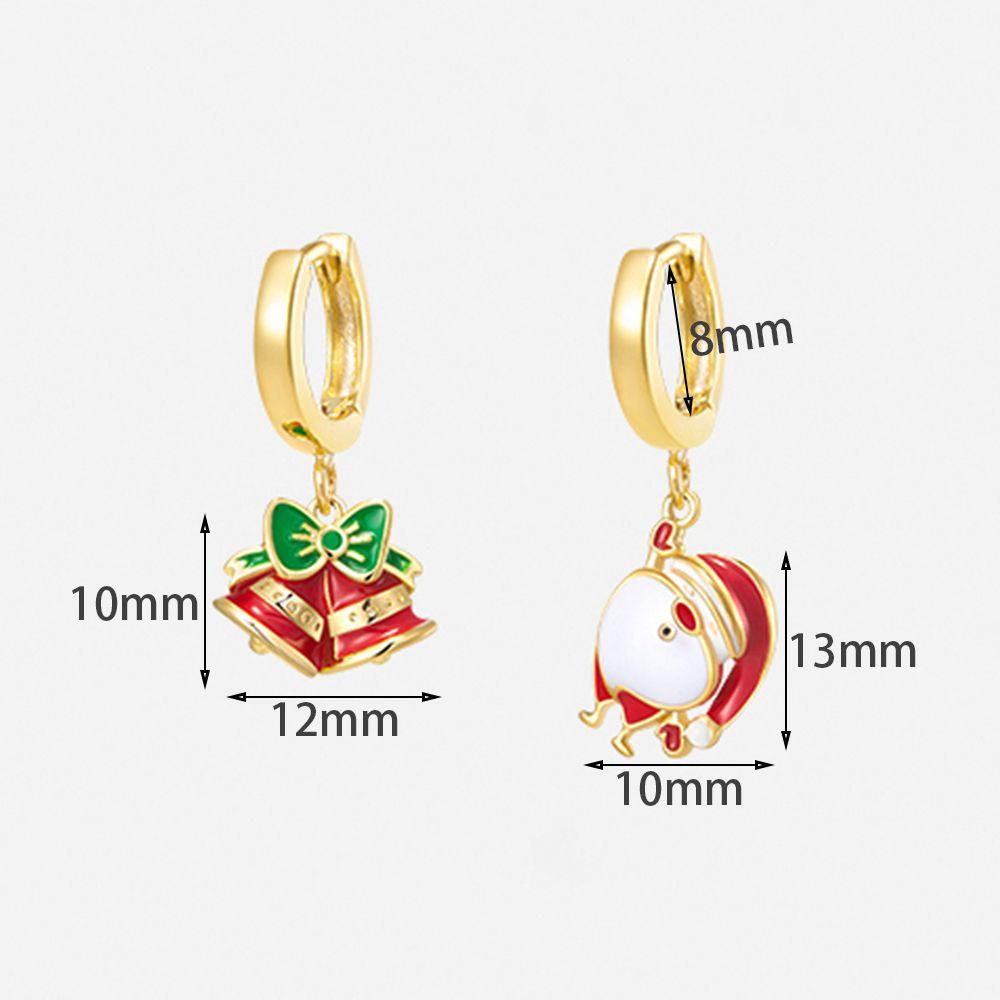 Mxbeauty Anting Natal Manis Festival Hadiah Paduan Musim Dingin Aksesoris Asimetris Anting Liontin Lady Women Earrings